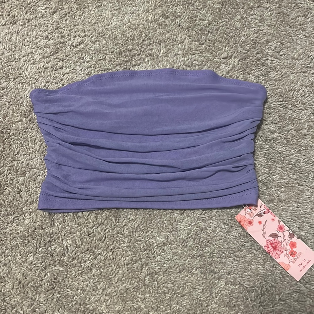 Purple SHEIN strapless top